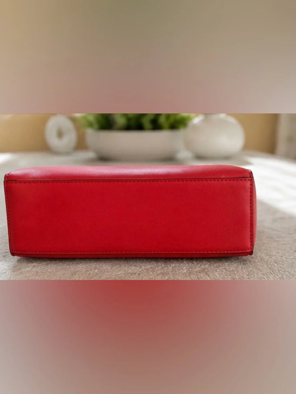 ALDO Red Satchel Bag w/ Shoulder Strap Gold Hardware